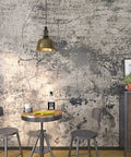 Stained Grey Concrete Contact Paper 15.7in By 240in Peel And Stick Self Adhesive Removable Faux Cement Wallpaper in dining area