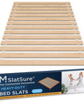 Heavy Duty Full Bed Slats Provide Rock Solid Mattress Support, durable wood build, pre-connected slats, easy install.