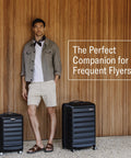 Two black Samsonite Omni 2 24-inch medium hardside luggage with 360-degree spinner wheels
