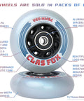 Inline Skate Replacement Wheels with ABEC 9 Bearings and Floating Spacers for 72mm and 76mm Skates 85A Indoor Outdoor