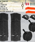 Set Of 2 24x1 3/8 Wheelchair Tires And Tubes For 21 Inch Rims Puncture Resistant Folding Street Bike Tire Sets 37-540 kit