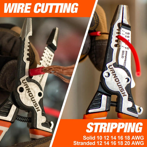 All In One Wire Stripper And Pliers Set For Electricians, 4 In 1 Heavy Duty Tool with Wire Stripper, Cutter, Bolt Cutter, CR-V Steel