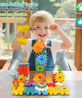 Child playing with STEM Gear Building Toys Set With 248 Pieces And Electric Drill, Kid-Approved Toddler Screw Toy For Kids.