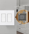 2-Gang Non-Metallic PVC New Construction Junction Box With 32.5 Cu In Capacity For Outlets, Switches And Dimmers, mounted on wall