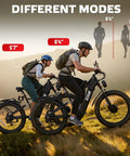 8000W Dual Motor Fat Tire Electric Bike For Adults With Full Suspension And 52 MPH Top Speed 60V 32Ah Battery 26x4 All Terrain Tires SHM 7 Speed Gear Ready For City Trails And Off Road Adventures, side view
