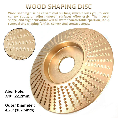 Pro Level Angle Grinder Accessory Kit Kicking Serious Tail With Wood Shaping Flap Sanding Wheels. 4.23 inch wood shaping disc.
