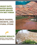 Wetlook Paver Sealer And Joint Sand Stabilizer Kit For Brick, Concrete And Natural Stone, showcasing sealed outdoor surfaces.