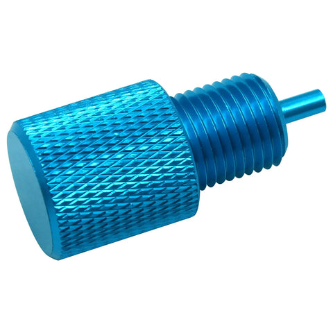 Close-up of blue anodized Heavy Duty Brake Proportioning Valve Bleeder Tool for Disc Disc And Disc Drum Systems Compatible With 172 1353 172 1371 PV2 PV4.