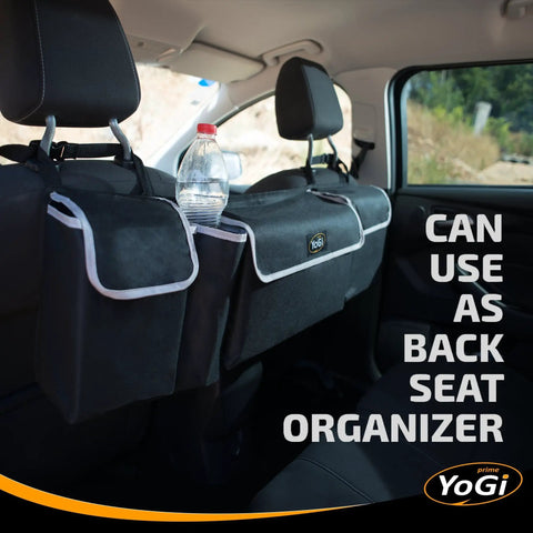 Durable Hanging Trunk Organizer for SUV With Four Pockets Waterproof Backseat Storage Solution Easy Install And Versatile Car Cargo Organizer That Keeps Trunk Neat And ClutterFree installed on backseat headrests