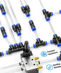 Clear PU Air Tube 1 Quarter Inch OD 10 Meter Length in pneumatic system with connectors for air line use