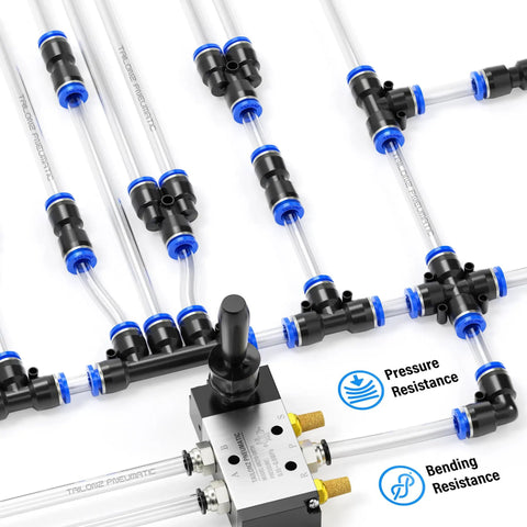 Clear PU Air Tube 1 Quarter Inch OD 10 Meter Length in pneumatic system with connectors for air line use