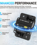 Solid 60 Amp Circuit Breaker For Rig And Marine Setup With Top Shelf IP67 Waterproof Housing showing overload protection features.