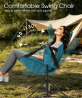 Two Pack Hammock Camping Chairs With Stand And Storage Bag, Portable Swinging Chairs For Adults in use outdoors