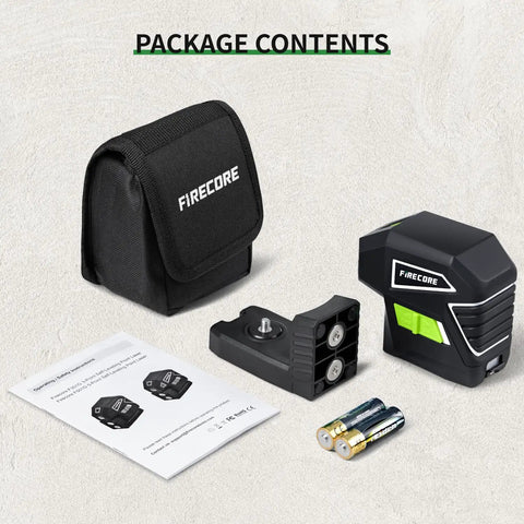 Three Dot Green Beam Laser Level With Self Leveling Plumb Up And Down Magnetic Base 131 Foot Range Includes 2 AA Batteries And Carry Pouch work set