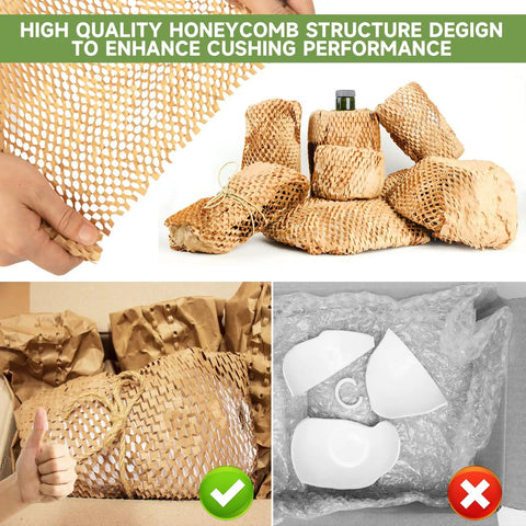 Honeycomb Packing Paper Wrap 15x328 Inches For Moving And Shipping Pro Grade Cushioning That Replaces Bubble Wrap Eco Friendly