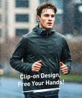 Man running in rain wearing Dope Waterproof MP3 Player With Screen IPX8 8GB For Surfing And Swimming Supports Song Catalog And Folder Viewer