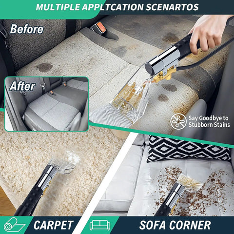 Extractor Kit For Wet Vacuum With 50 Foot Water Line Includes Transparent Dust Removal Head 10 Foot Ribbed Vacuum Hose Two Adapters