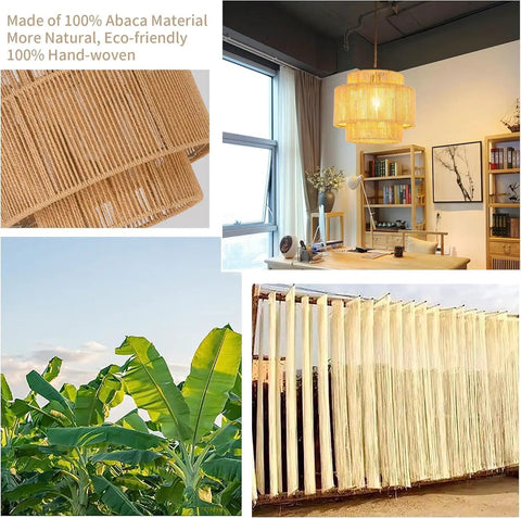 Handcrafted Rattan Plug In Pendant Light Featuring Smooth Dimmable Switch And Handwoven Wicker Bamboo Shade in stylish room