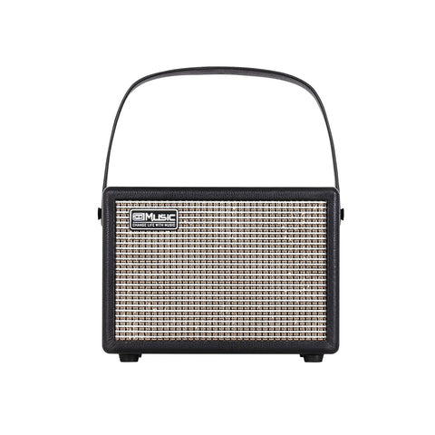 Front view of 15W Portable Guitar Amp With Bluetooth For Acoustic And Electric Guitars, Reverb Effect, 2 Band EQ, AUX In, Distortion On Electric