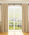 Heavy Duty Adjustable Curtain Rod 32 To 144 Inches Black 1 Inch Diameter Extra Long Window Rods Modern Design No Fuss Easy Install