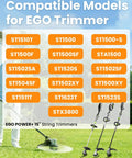 EGO trimmer models compatible with Four Pack Twisted Trimmer Line 0.095 Inch By 56 Feet For EGO Trimmers Replacement String