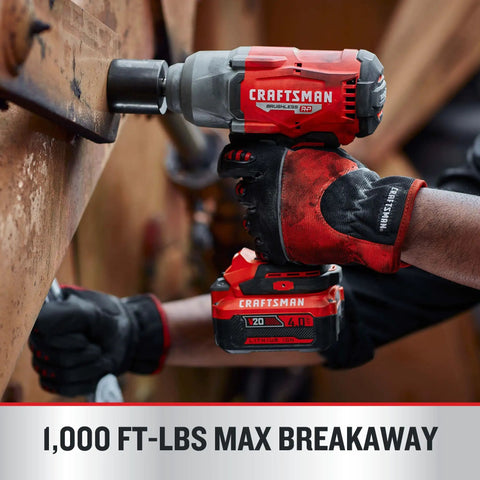 Cordless Brushless Impact Wrench Half Inch Beast Mode Power 1000 ft lbs Breakaway being used on metal structure