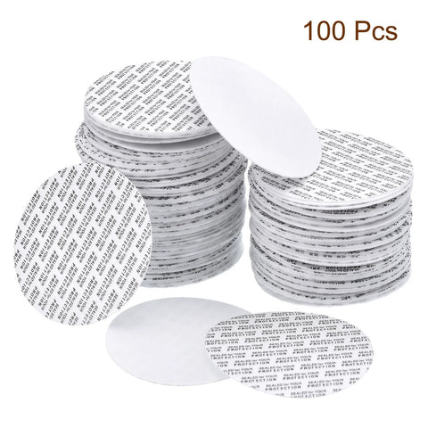 40mm white foam lid liners for jar caps, 100-pack, round tamper-resistant seals