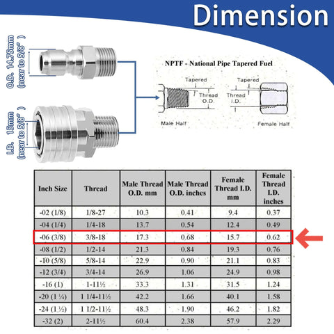 M MINGLE pressure washer adapter set with two 3/8 in quick-connect stainless steel fittings (male/female), 5000 PSI