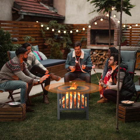 16 inch square steel grating fire pit black portable and durable perfect for backyard camping and bonfire hangouts outdoors