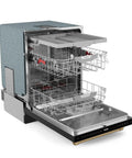 Heavy Duty 24 Inch Dishwasher Sharp Black Bronze Finish showing open interior with racks for efficient cleaning power.