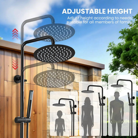 Built Like A Tank Outdoor Shower Kit With Solid 304 Stainless Steel And Sleek Matte Black Coating That Handles Rain And Rust Without Any Drama For Backyards Poolsides Terraces Or Weekend Camping Trips