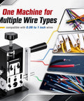 The Real Deal Stainless Steel Wire Stripping Machine Crushes Scrap Copper Wire Handles 0.06 To 1 Inch Cables With Ease showing multiple wire types.