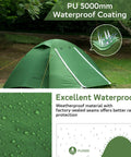 Ultralight 2 Person Backpacking Tent For Family Adventures Waterproof Three Season Camp Shelter with PU coating