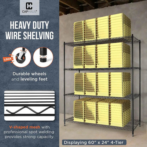 Top Shelf Heavy Duty 5 Tier Wire Shelving Rack With Smooth Rolling Wheels And Quick Adjust Leveling Feet For Tough Kitchen Or Shop Setup Game Changer