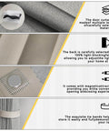 Accordion Door Curtain With Adhesive Track 100 Percent Blackout For Bedroom Closet Or Room Divider Gray 43 Inch Wide By 78 Inch Long Faux Linen Look showing layers, magnetic closure, and tie bands.