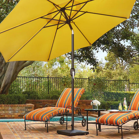 45 Inch Patio Umbrella Replacement Lower Pole With Bullet Buckle Beefed-Up Iron Construction Bronze Finish in outdoor setting