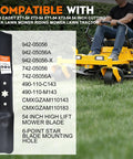 3-Pack High Lift Mower Blades 6-Point Star Set For Cub Cadet ZT1 54 Inch Cutting Deck Lawn Mower Models shown with compatibility chart