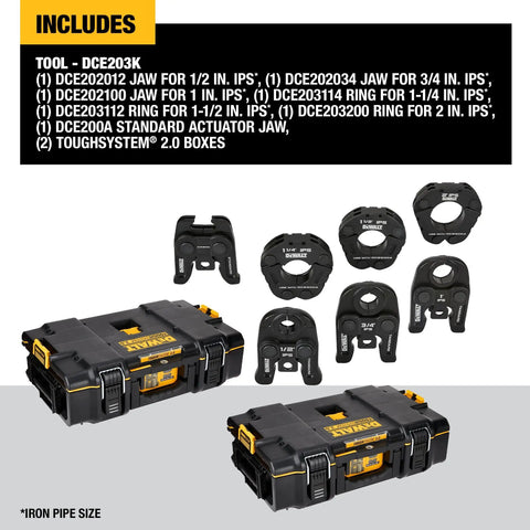 Press Kit Tool Set With Rings And Jaw For Half To Two Inch Carbon Steel Pipe Black Iron Pipe Durable Pressing Tools