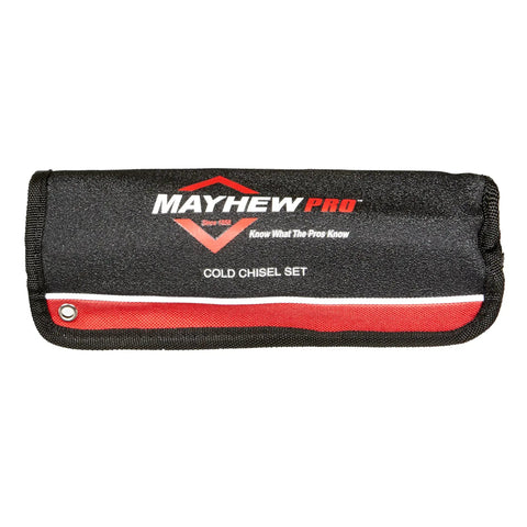 Roll-up case of Beefy Cold Chisel Set Made In USA With Black Oxide Finish 10 Piece Includes 1/4 9/32 5/16 3/8 7/16 1/2 5/8 3/4 7/8 1 Inch