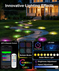 Outdoor path lit with 100Ft LED Strip Lights For Bedroom With Music Sync Color Changing RGB 5050, Remote And App Control.