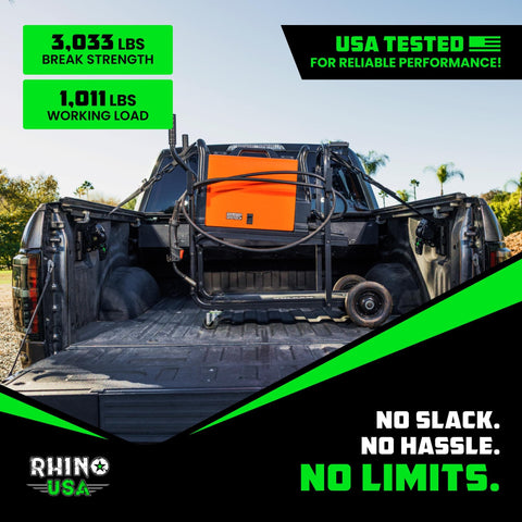 Bed Mounted Retractable Ratchet Straps For Ford Trucks 2015+ F-150 And 2017+ F-250 BoxLink Compatible Two Pack in truck bed