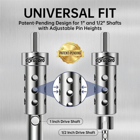 Heavy Duty Built Tough Trailer Jack Drill Adapter With Universal Fit For One Inch And One Half Inch Drive Shafts detail view