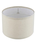 Collapsible Drum Spider Shade In Oatmeal Linen, 12 Inch Top, 12 Inch Bottom, 8 Inch Slant Height, Nickel Fitter, No Fuss Clip On Setup