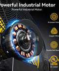 Heavy Duty Industrial Wall Mount Fan With High Velocity Airflow 9200 CFM 24 Inch Two Speed Metal Construction Ideal For Garage