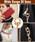 8 Pack D Rings For Purses With Punch Kit 360 Degree Rotatable gold bag hardware on purses and a pet collar
