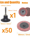 2 Inch Surface Conditioning Disc Set For Die Grinder Medium Quick Change Nonwoven Nylon Sanding Discs 50 Pack