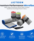 Level Up Your Grind With These 5 Pack Microfiber Gym Towels Quick Dry Silver Ion Odor Free Sweat Towel showing rolled towels in heather grey.