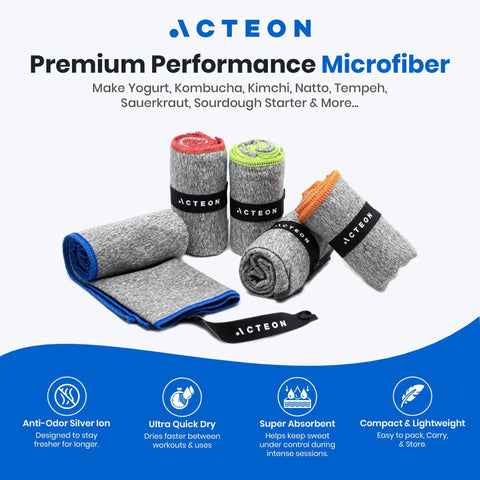 Level Up Your Grind With These 5 Pack Microfiber Gym Towels Quick Dry Silver Ion Odor Free Sweat Towel showing rolled towels in heather grey.