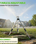 Heavy Duty Brass Impact Tripod Sprinkler With Pulsating Water And Telescoping Legs Delivers 360 Degree Coverage Up To 70 Feet