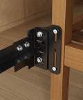 Heavy Duty Steel Bed Frame Brackets Adjustable Headboard And Footboard Connector Kit For Metal Beds Rust Proof Black Finish, close-up view of assembly.